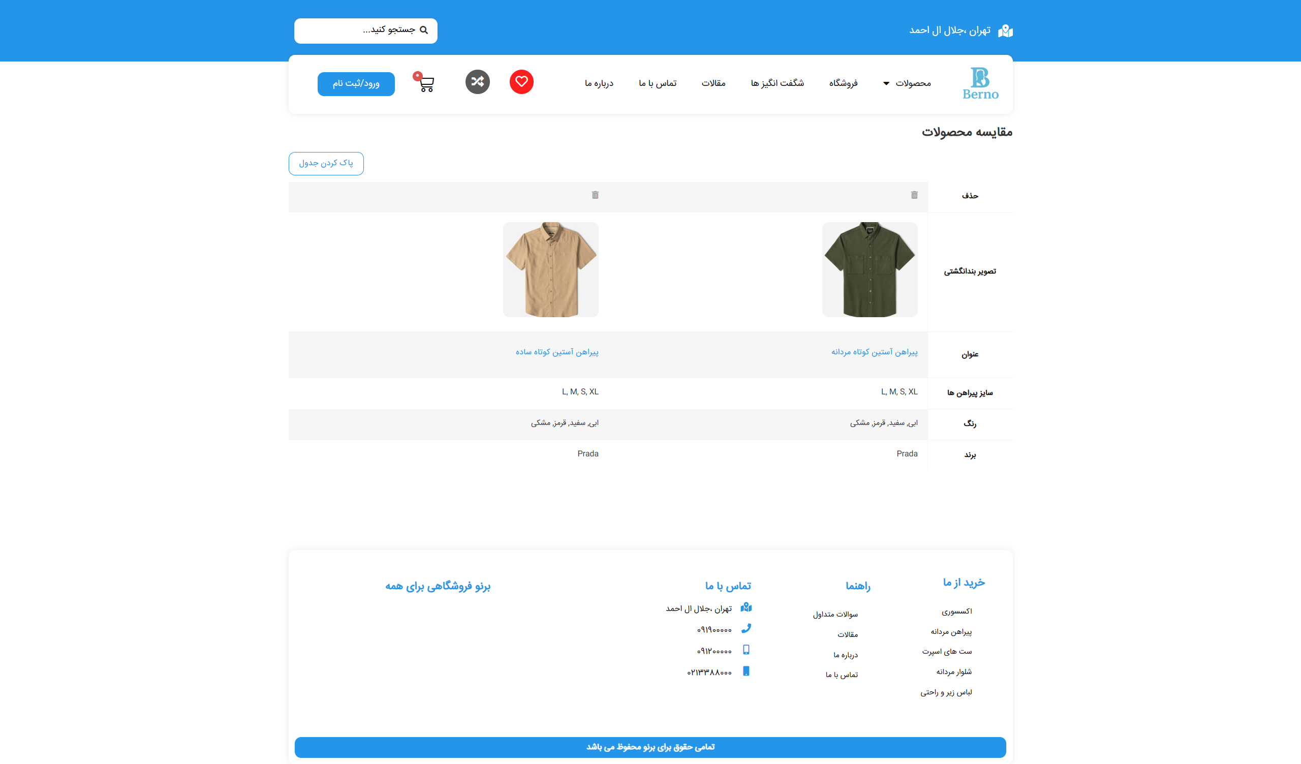 مقایسه محصول برنو